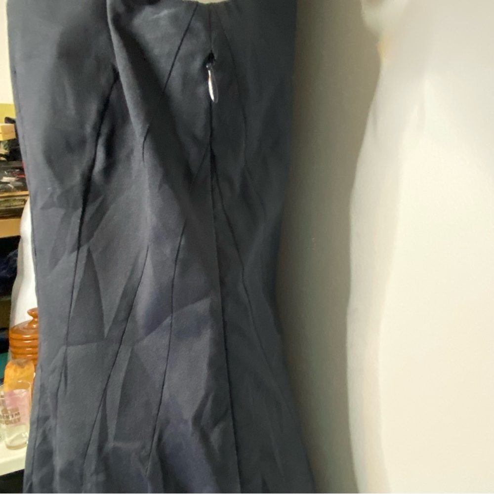 PIAZZA SEMPIONE Navy Silk V-Neck Knee-Length Dress Size 44it 8US - Picture 9 of 14